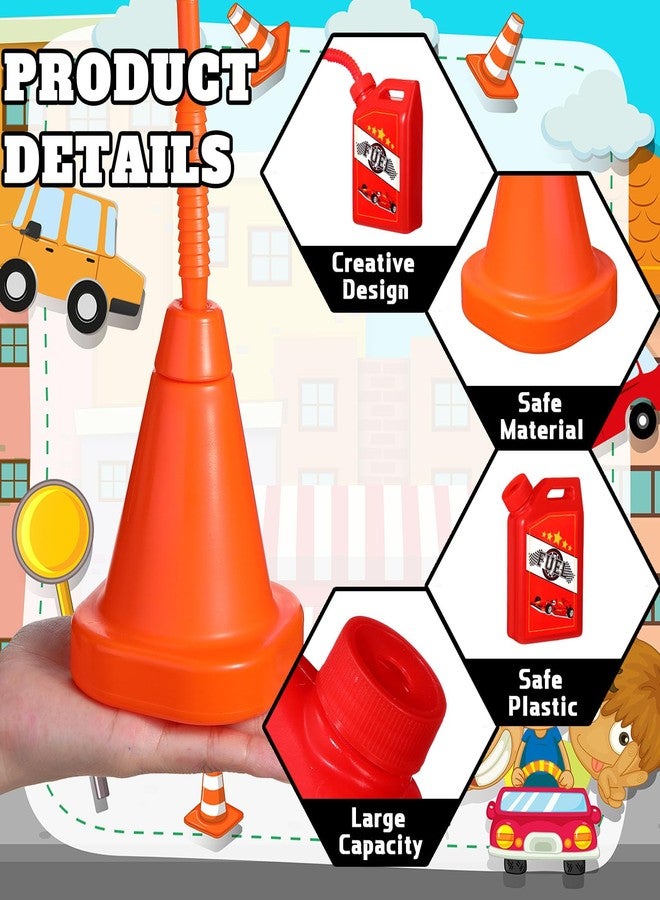 Mifoci 25 Pcs Racing Birthday Party Supplies Include 6 Fuel Race Cups 6 Cone Cups 12 Checkered Flags and Racetrack Floor Runner Race Theme Party Decorations for Racing - Image 4
